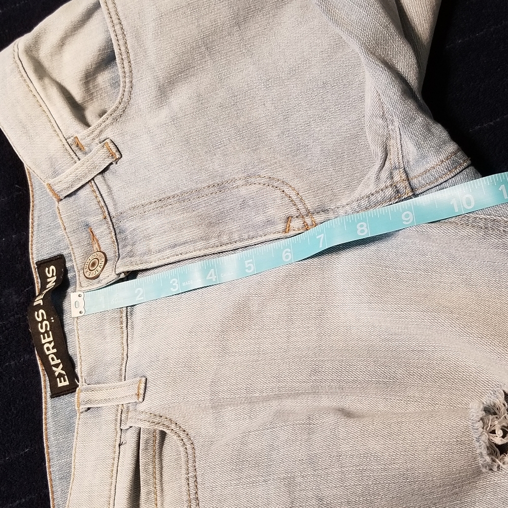 Express Girlfriend Mid Rise Distressed Jeans - Picture 8 of 8
